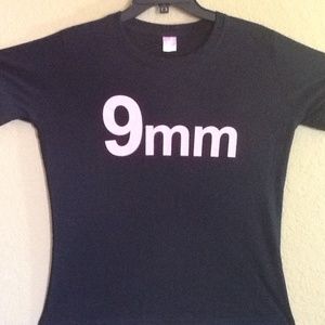 women's 9mm black/pink t shirt